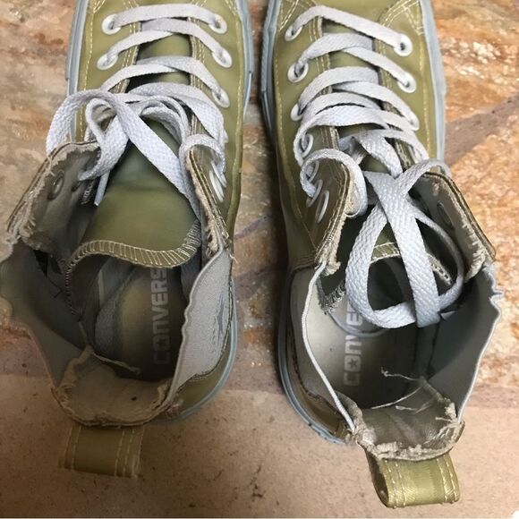 Converse All Star High Tops Rubber Waterproof Shoes sneakers 8 Blue Green - Picture 9 of 11